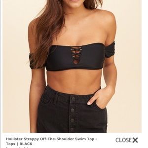 hollister off the shoulder swim top